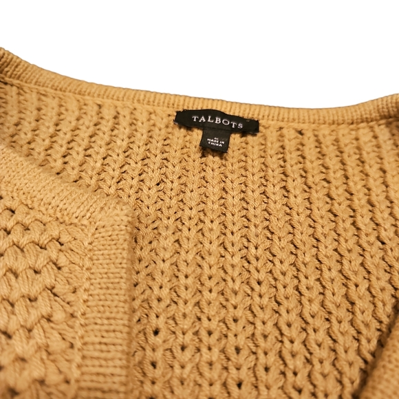 Talbots Womens Chunky Knit Striped Duster Cardigan Sweater Size L - Picture 8 of 9